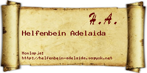 Helfenbein Adelaida névjegykártya